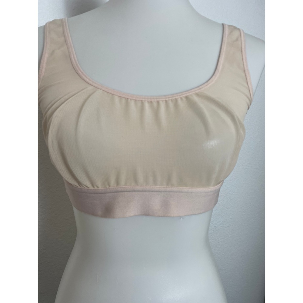 Negative Underwear Sieve Bra Top Women Sz 3 Buff Beige Mesh Wireless Bralette - Picture 2 of 7